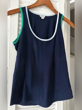 J. Crew Navy Tank Top with Light Blue Trim XXS